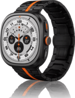 Mybandz 65042 Samsung Galaxy Watch Ultra fém Okosóra szíj 22mm - Fekete / Narancs