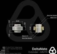 Thermal Grizzly TG-DM-FIT-0211 DeltaMate Extender MM7R G1/4" apa - G1/4" apa Hosszabbító Adapter - Ezüst