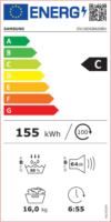 Samsung DV16DG8600BVU4 Hőszivattyús Szárítógép 16kg 226kWh - Fekete
