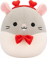 Squishmallows Rusty a szürke patkány csokornyakkendővel és szivecskés fejpánttal plüssfigura 20 cm