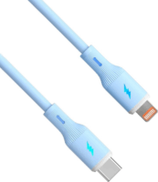 Akyga AK-USB-72 USB-C 2.0 Apa - Lightning Apa Adat és Töltőkábel 30W 1m - Kék