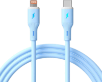 Akyga AK-USB-72 USB-C 2.0 Apa - Lightning Apa Adat és Töltőkábel 30W 1m - Kék