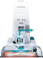 Makita VC010GZ Vezeték nélküli Akkus álló porzsákos Porszívó 40V - Fehér/Kék (Akku és töltő nélkül)