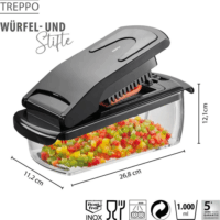 Gefu TREPPO 2.0 Multifunkciós 6 darabos Konyhai szeletelő - Fekete / Ezüst