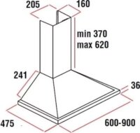 Hausberg HB-1260AB Kürtős Páraelszívó Szagelszívó - Inox