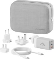 Alogic WCM3X67G USB-A / 2x USB-C Utazó Hálózati Gyorstöltő Adapter 67W + USB-C Kábel 2m - Fehér