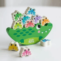 Kids Hits Fa egyensúlyozó krokodil készségfejlesztő bébijáték