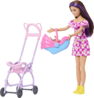 Mattel JJB42 Barbie Bébiszitter babakocsival játékszett