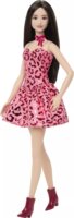 Mattel JJN59 Barbie Fashionista divatbaba pink párducmintás ruhában