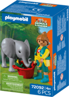 Playmobil 72092 Animals & Friends - Állatkerti Bébi elefánt és gondozója