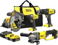 Stanley SFMCK469M2 Fatmax Akkus Barkácsgép készlet Hordtáskában + 2x 4Ah Akku (4 db gép / csomag)