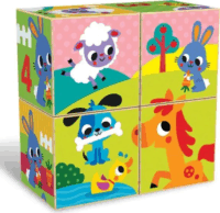 Kids Hits Fa puzzle kocka - Színes állatkert Bébi kirakós