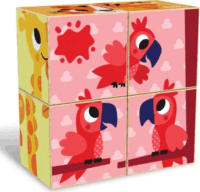 Kids Hits Fa puzzle kocka - Színes állatkert Bébi kirakós