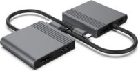 Gembird A-CM-COMBO3-04 USB Type-C 5-port HUB (2x USB + 2x HDMI + PD) - Szürke