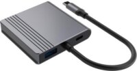 Gembird A-CM-COMBO3-04 USB Type-C 5-port HUB (2x USB + 2x HDMI + PD) - Szürke