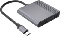Gembird A-CM-COMBO3-04 USB Type-C 5-port HUB (2x USB + 2x HDMI + PD) - Szürke