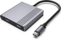 Gembird A-CM-COMBO3-04 USB Type-C 5-port HUB (2x USB + 2x HDMI + PD) - Szürke