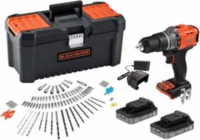 Black & Decker BCD383D2TA Akkus Ütvefúró-csavarozó + 2x 18V Akku + Koffer + 120db tartozékkészlet