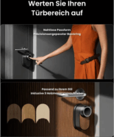 SwitchBot W5600000 Smart Okos Ajtózár 18 féle feloldási lehetőséggel - Fekete