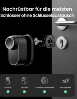 SwitchBot W5600000 Smart Okos Ajtózár 18 féle feloldási lehetőséggel - Fekete