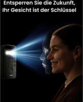 SwitchBot W7300500 Intelligens ajtóbeléptető rendszer 3D arcfelismeréssel - Fekete