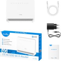 Cudy LT500E 4G LTE WiFi AC1200 Router - Fehér