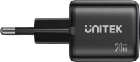 Unitek P1128ABK01-EU USB-A / USB-C GaN Hálózati Utazó Töltő Adapter 20W - Fekete