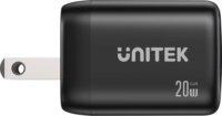 Unitek P1128ABK01-EU USB-A / USB-C GaN Hálózati Utazó Töltő Adapter 20W - Fekete
