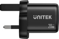 Unitek P1128ABK01-EU USB-A / USB-C GaN Hálózati Utazó Töltő Adapter 20W - Fekete