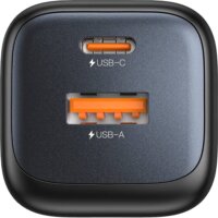 Unitek P1128ABK01-EU USB-A / USB-C GaN Hálózati Utazó Töltő Adapter 20W - Fekete