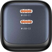 Unitek P1129ABK01-EU 2x USB-C GaN Hálozati Utazó Gyorstöltő Adapter 45W - Fekete