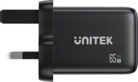 Unitek P1130ABK01-EU USB-A / 2x USB-C GaN Hálózati Utazó Gyorstöltő Adapter 65W - Fekete