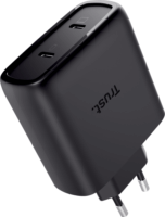 Trust Maxo 2x USB-C GaN Hálozati Gyorstöltő Adapter 65W + USB-C Kábel 2m - Fekete