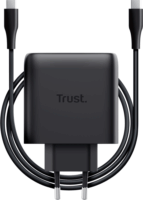 Trust Maxo 2x USB-C GaN Hálozati Gyorstöltő Adapter 65W + USB-C Kábel 2m - Fekete