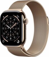 Apple Watch Series 11 42mm Cellular Okosóra S/M Milánói Titán szíjjal - Titán / Arany