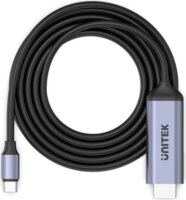 Unitek V1423BGY01 USB-C apa - HDMI apa HDR10+ Átalakító Adapter 1.8m - Fekete/Ezüst