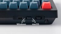 Keychron V6 Max Red Switch Mechanikus Wireless USB-C Gaming Billentyűzet DE - Fekete/Kék