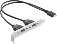 DeLOCK 67346 USB Type-E - 2x USB 3.0 Type-A hátlapi USB Bővítő
