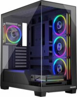 MODECOM VOLCANO STELLAR ARGB MIDI 5F Midi torony Számítógépház + 4db 120mm ventilátor - Fekete