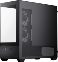 Aerocool P300D-G-BK-v1 Mini Torony Számítógépház + 3db 120mm ventilátor - Fekete