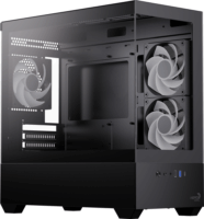 Aerocool P300D-G-BK-v1 Mini Torony Számítógépház + 3db 120mm ventilátor - Fekete