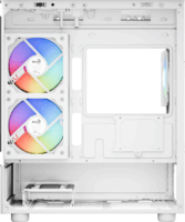 Aerocool Viewport Mini-G-WT-v4 ARGB Mini Torony Számítógépház + 3db 120mm ventilátor - Fehér