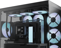 APNX V2-F-BK-v1 Midi Torony Számítógépház + 4db 140mm ventilátor - Fekete