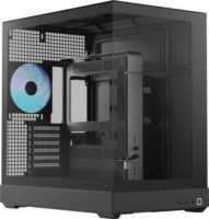 APNX V2-F-BK-v1 Midi Torony Számítógépház + 4db 140mm ventilátor - Fekete