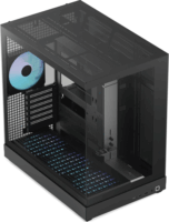 APNX V2-F-BK-v1 Midi Torony Számítógépház + 4db 140mm ventilátor - Fekete