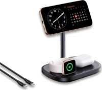 Baseus EnerFill FS41 3-in-1 Wireless Töltőállvány 22,5W + USB-C Kábel 1m - Fekete