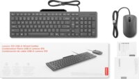 Lenovo 310 Vezetékes Billentyűzet + Egér US - Fekete