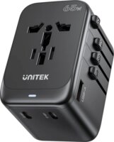 Unitek P1122ABK01 USB-A / 3x USB-C Hálózati Utazó Töltő Adapter 65W - Fekete