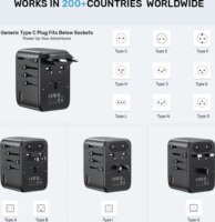 Unitek P1122ABK01 USB-A / 3x USB-C Hálózati Utazó Töltő Adapter 65W - Fekete