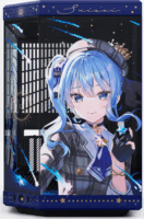 HYTE Y70 Hoshimachi Suisei Midi Torony Számítógépház + 4db 120mm ventilátor - Kék, Mintás